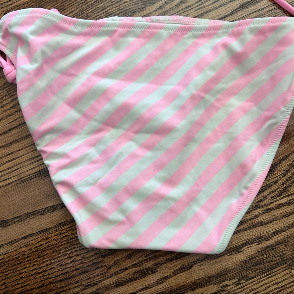 Victoria's Secret NWOT medium bikini pink white ruffle double string - Picture 5 of 10